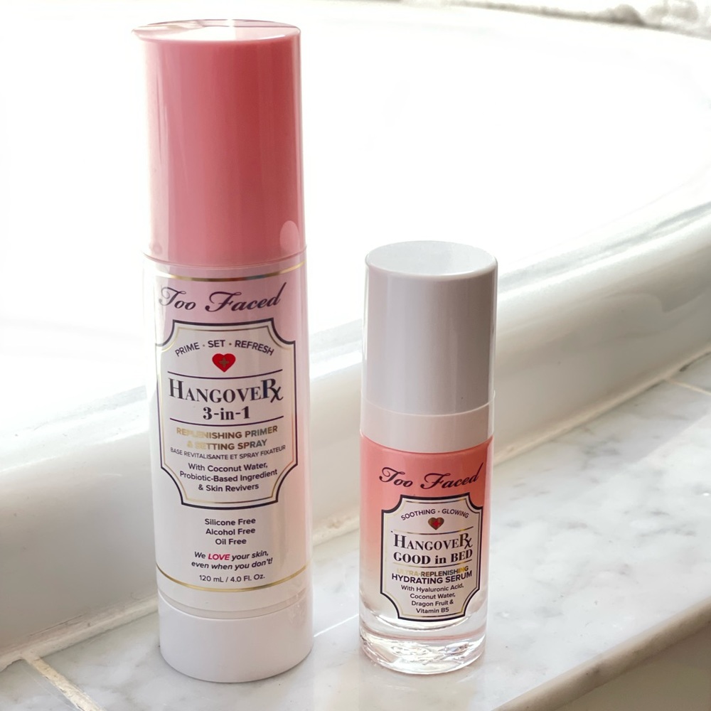 Too Faced Hangover Rx Set: Primer & Setting Spray & Good In Bed Hydrating Serum